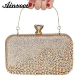 Golden Evening Clutch Bag Wedding Chain Dinner Bag
