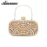 Golden Evening Clutch Bag Wedding Chain Dinner Bag