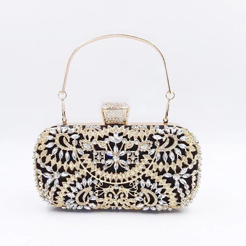 Golden Evening Clutch Bag Wedding Chain Dinner Bag