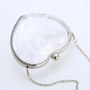 European Acrylic Women Handbag Heart Shape Crossbody Shoulder Bag