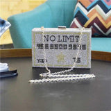 Rhinestone Money Clutch Purse 10000 Dollars Cash Evening Wedding Bag
