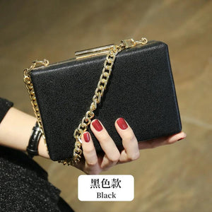 Mini PU Flap Evening Bag Women Wide Chain Handbag For Phone Purse Wallet