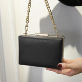 Mini PU Flap Evening Bag Women Wide Chain Handbag For Phone Purse Wallet