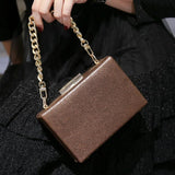 Mini PU Flap Evening Bag Women Wide Chain Handbag For Phone Purse Wallet