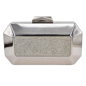 Silver Metal Box Clutch Evening Bags Clutch Bags