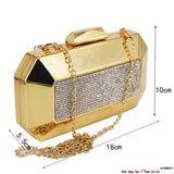 Silver Metal Box Clutch Evening Bags Clutch Bags