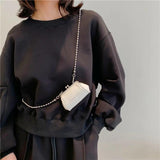 Women's Mini Chain Shoulder Bag Orange Party Clutch Kiss Lock Messenger Bag