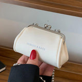 Women's Mini Chain Shoulder Bag Orange Party Clutch Kiss Lock Messenger Bag