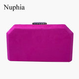Nuphia Suede Evening Clutch Bags for Women in Yellow Royal Orange Red Purple