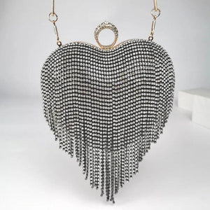 Tassel Evening Bags Diamonds Beaded Clutch Wedding Purse Shoulder Party