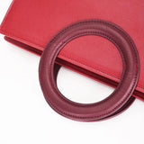 Red Circular Handle Ladies Tote Bag Shoulder Bag
