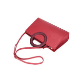 Red Circular Handle Ladies Tote Bag Shoulder Bag