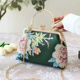 Women Floral Evening Bag Party Clutch Chain Messenger Wedding Tote Bag