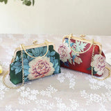 Women Floral Evening Bag Party Clutch Chain Messenger Wedding Tote Bag