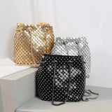 Sequins Chain Woven Evening Clutch Bag Travel Shoulder Handbag
