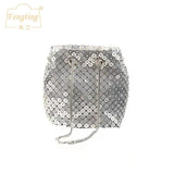 Sequins Chain Woven Evening Clutch Bag Travel Shoulder Handbag