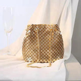 Sequins Chain Woven Evening Clutch Bag Travel Shoulder Handbag