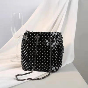 Sequins Chain Woven Evening Clutch Bag Travel Shoulder Handbag
