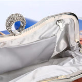 Rhinestone Evening Clutch Bag for Women Wedding Bridal Metal Bow Clutches Bags