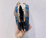 Round Evening Bag Printed Flowers Wedding Clutch Wallet MN1554