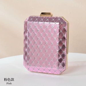 Spring Women Plaid Mini Evening Bag Red Purple Clutch Wedding Shoulder Bag