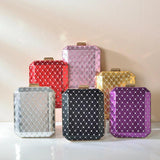 Spring Women Plaid Mini Evening Bag Red Purple Clutch Wedding Shoulder Bag