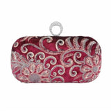 Women Diamond Ring Clutch Bags Sequins Flowers Wedding Banquet Purse