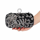 Women Diamond Ring Clutch Bags Sequins Flowers Wedding Banquet Purse
