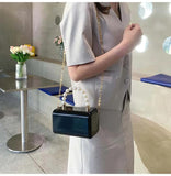Green Acrylic Party Evening Bag Woman Casual Box Clutch Purse