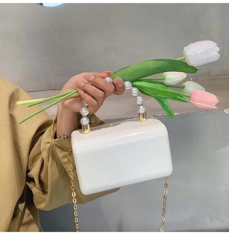 Green Acrylic Party Evening Bag Woman Casual Box Clutch Purse