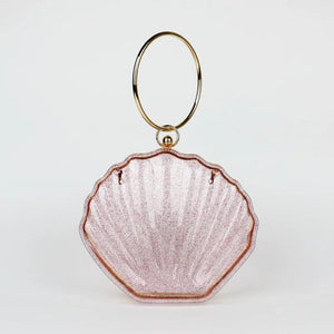 Acrylic Paillette Shell Evening Bag Metal Ring Totes Wedding Party Shoulder Bag