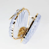 Acrylic Paillette Shell Evening Bag Metal Ring Totes Wedding Party Shoulder Bag