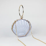 Acrylic Paillette Shell Evening Bag Metal Ring Totes Wedding Party Shoulder Bag
