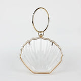 Acrylic Paillette Shell Evening Bag Metal Ring Totes Wedding Party Shoulder Bag