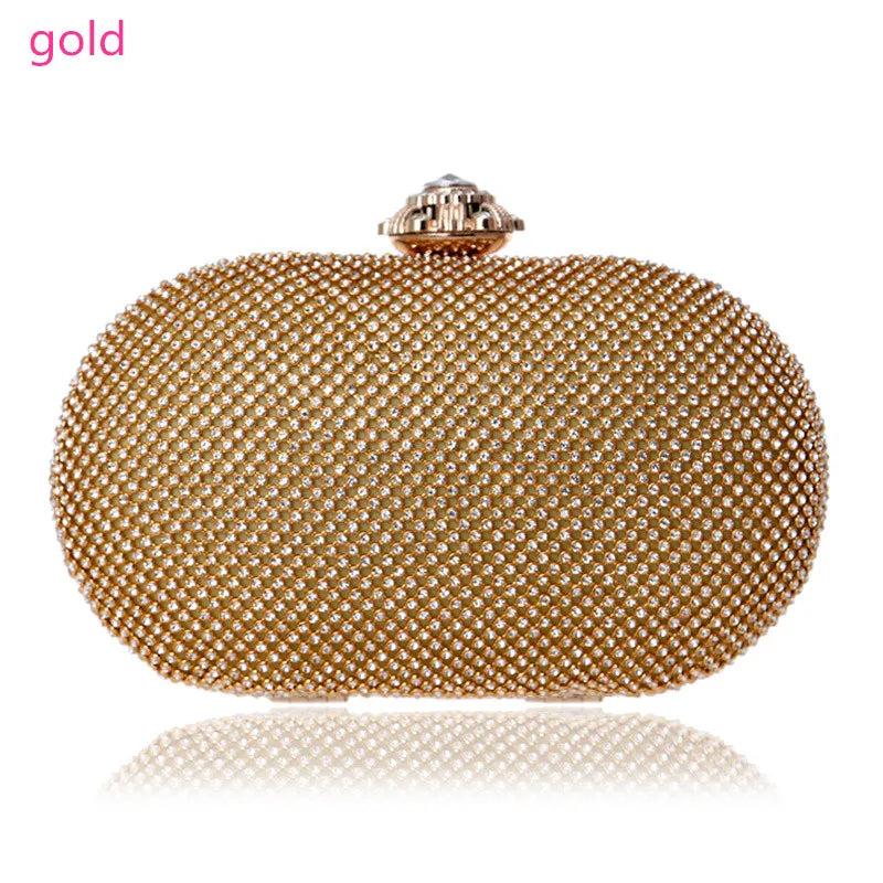 Silver Flower Evening Bag Chain Clutch Purse with Rhinestones