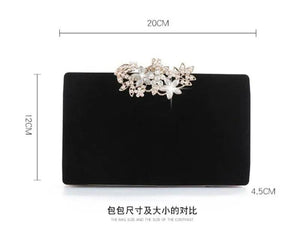 Flannel Evening Clutch Bag Diamond Hasp Wedding Dinner Clutch
