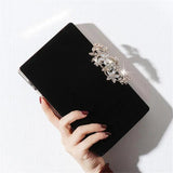 Flannel Evening Clutch Bag Diamond Hasp Wedding Dinner Clutch