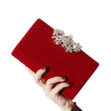 Flannel Evening Clutch Bag Diamond Hasp Wedding Dinner Clutch