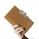 Flannel Evening Clutch Bag Diamond Hasp Wedding Dinner Clutch