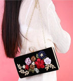 Flowers Diamond Ring Evening Clutch Bag With Chain MN835