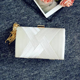 Chain Clutches Bags With Tassel Silk Knitting Evening Bag