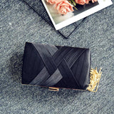 Chain Clutches Bags With Tassel Silk Knitting Evening Bag