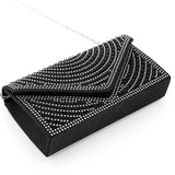 Silver Champagne Envelope Bag Rhinestone Studded Purse