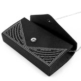 Silver Champagne Envelope Bag Rhinestone Studded Purse