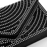 Silver Champagne Envelope Bag Rhinestone Studded Purse
