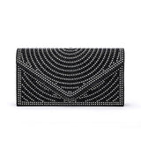 Silver Champagne Envelope Bag Rhinestone Studded Purse