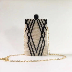 Acrylic Chain Evening Clutch Bag Handbag Purse