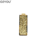 Glitter Striped Patchwork Acrylic Clutch Bag