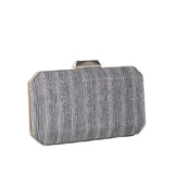 Striped Evening Clutch Bag Wedding Party Wallet Chain Shoulder Purse