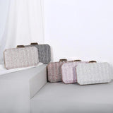 Striped Evening Clutch Bag Wedding Party Wallet Chain Shoulder Purse